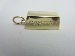 Vintage Cartier 1 Oz 18k Yellow Gold Bar Ingot Charm Pendant 31.  1 Grams W/ Pouch
