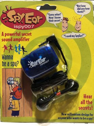 Vintage Spy Ear Ispy007 Sound Amplifier Device Mic Microphone Earbuds