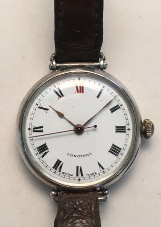 Vintage Longines C.  1920’s Silver Wristwatch