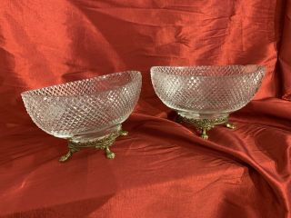 Stunning Antique Set Of Cut Crystal Dishes