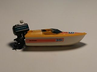 1978 Tomy Ski Streak Racing Boat Mercury Outboard Motor Vintage Wind - Up Toy