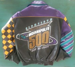 Vintage Indy 500 Leather Jacket By Jh Design 80th Race Limited Edition 35/50