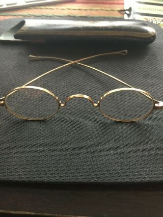 Vintage Antique Solid 14k Yellow Gold Reading Glasses