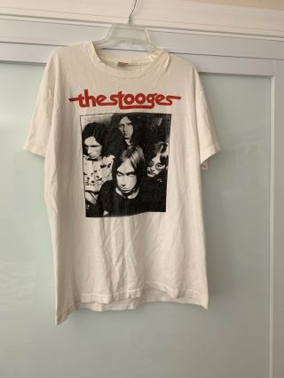Vtg The Stooges Iggy Pop Graphic T Shirt Punk Vintage 90s Size Adult Xl