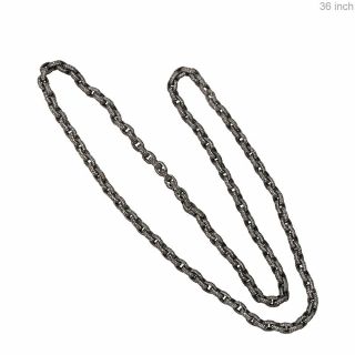 60.  6 Ct Diamond Pave Link Chain Necklace Sterling Silver Vintage Jewelry 36 Inch
