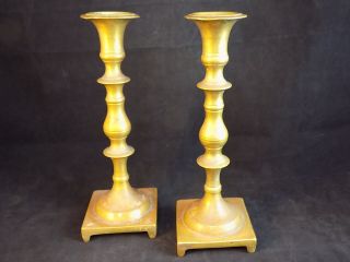 Brass Candlesticks Yellow Brass Candle Holders 10 " Tall
