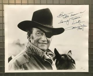 John Wayne Signed 8x10 True Grit Photo Inscribed " Duke " Jsa Loa Rare