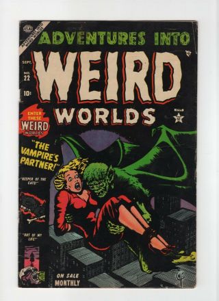 Adventures Into Weird Worlds 22 Fn 6.  0 Vintage Marvel Atlas Comic Pre - Hero 10c