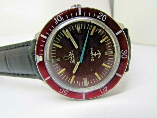 Vintage Omega Admiralty,  Red Bezel Anchor Dial Auto Ref: 166.  054 Men Watch