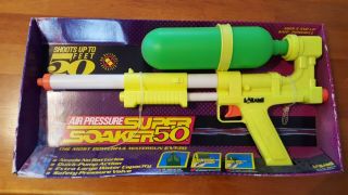 Rare Vintage 1990 Larami Soaker 50 Water Squirt Gun Retro Kids Toy