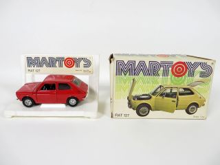 Rare Vintage 1/24 Martoys Bburago Fiat 127 Cod.  0105 Red Diecast Model Car W/box