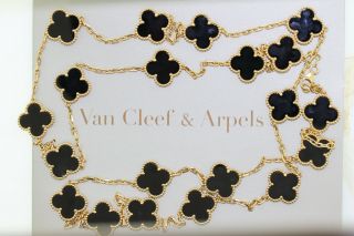 Van Cleef & Arpels 18k Yellow Gold Vintage Alhambra 20 Motif Long Necklace 2