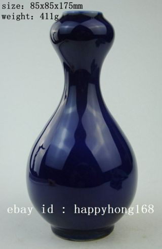 Chinese Antique 100 Hand Engraving Cyan Glaze Old Vase / Jiajing Mark Nr3 B02