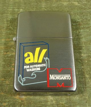 Vtg 1958 Zippo Lighter Advertising Monsanto All Automatic Washers
