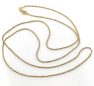 Vintage 14k Yellow Gold,  Fine Twisted Rope Chain Necklace,  27 " Italy