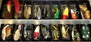 Vintage My Buddy Tackle Box - Packed Full of Old Fishing Lures - 3