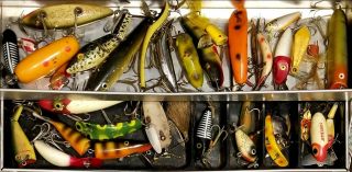 Vintage My Buddy Tackle Box - Packed Full of Old Fishing Lures - 4