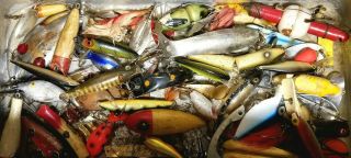 Vintage My Buddy Tackle Box - Packed Full of Old Fishing Lures - 7