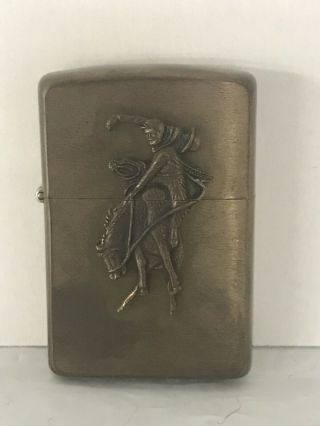 Vintage 1994 Zippo Marlboro Cowboy Bucking Bronco Brass Lighter,  Gc