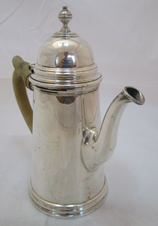 Top Quality Elizabeth II sterling silver Georgian style coffee pot,  798g,  1962 2
