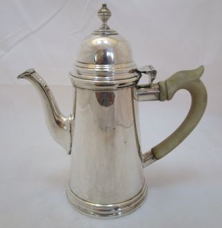Top Quality Elizabeth II sterling silver Georgian style coffee pot,  798g,  1962 3