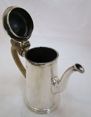 Top Quality Elizabeth II sterling silver Georgian style coffee pot,  798g,  1962 5