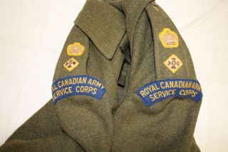 Post WW2 Canadian RCASC Lt Col Battle Dress Jacket Named 2