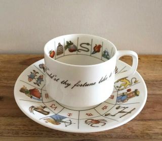 Vtg Jon Anton Taltos Fortune Telling Zodiac Tea Cup And Saucer England Astrology