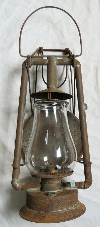 1877 Patent Dietz 2 Tubular Lantern W/clip On Reflector Vtg Old Antique