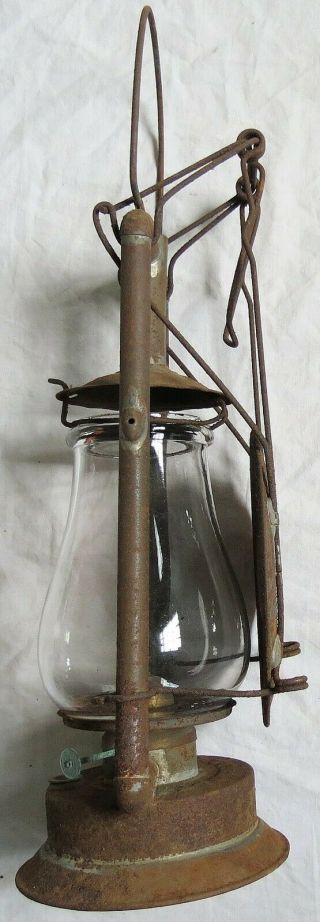 1877 Patent Dietz 2 Tubular Lantern w/Clip On Reflector Vtg Old Antique 2