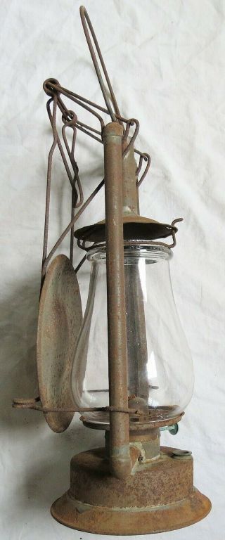 1877 Patent Dietz 2 Tubular Lantern w/Clip On Reflector Vtg Old Antique 4