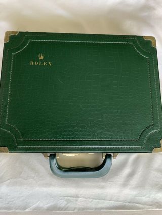 Vintage Rolex Green Leather Briefcase/presentation Box Very Rare