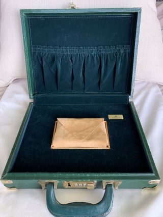 VINTAGE ROLEX GREEN LEATHER BRIEFCASE/PRESENTATION BOX VERY RARE 2