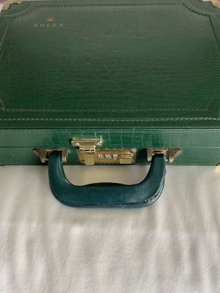 VINTAGE ROLEX GREEN LEATHER BRIEFCASE/PRESENTATION BOX VERY RARE 7