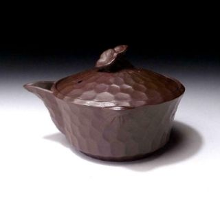 FH17: Vintage Japanese Pottery Sencha Tea Pot,  Hohin,  Banko ware 5