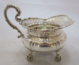 Fine Antique Edwardian Sterling Silver Pierced Rim Milk Jug,  1907,  241 Grams