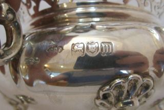 Fine Antique Edwardian Sterling silver pierced rim milk jug,  1907,  241 grams 5