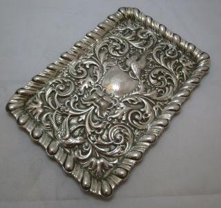 Antique Victorian Sterling Silver Dressing Table Tray,  390 Grams,  Chester 1897