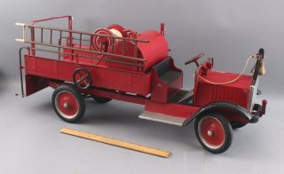 Large Antique 1930s Keystone,  Packard,  Chemical Fire Truck Toy Truck,  Nr