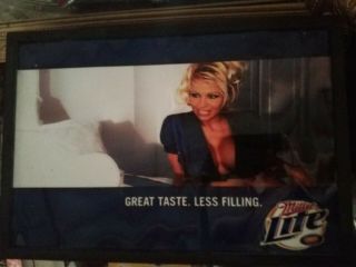 Vintage Miller Lite Lighted Beer Sign 32 X 22 - Pamela Anderson
