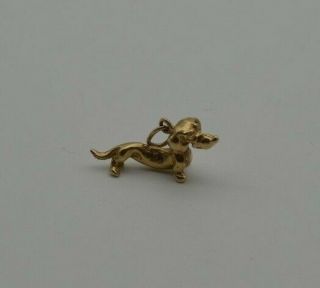 14k Gold Vintage Movable Dachshund Dog Charm/pendant (ch680)