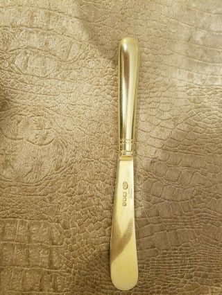 Set of 11 James Robinson Sterling Silver Butter Knife 6 inches long Gold Washed 2