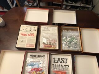 Vintage board games Lot; Third Reich,  Panzer,  World In Flames,  East Wind Rain. 2