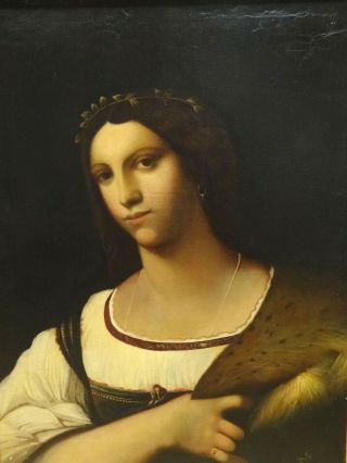 Fine Large 19th Century Portrait Italian Old Master Lady Sebastiano Del Piombo