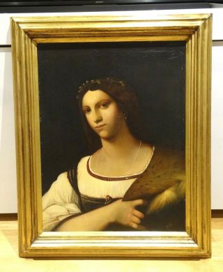 Fine Large 19th Century Portrait Italian Old Master Lady Sebastiano DEL PIOMBO 2
