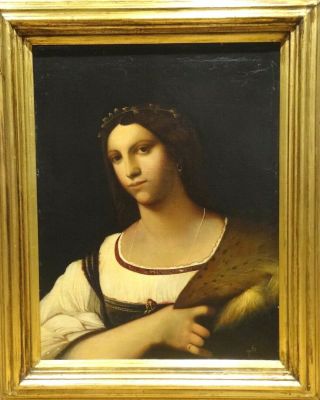 Fine Large 19th Century Portrait Italian Old Master Lady Sebastiano DEL PIOMBO 3