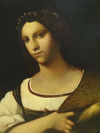 Fine Large 19th Century Portrait Italian Old Master Lady Sebastiano DEL PIOMBO 5