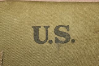 Rare Early WW2 U.  S.  Army OD Duck Canvas Waterproof Musette Bag,  1942 d 2