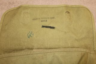 Rare Early WW2 U.  S.  Army OD Duck Canvas Waterproof Musette Bag,  1942 d 8