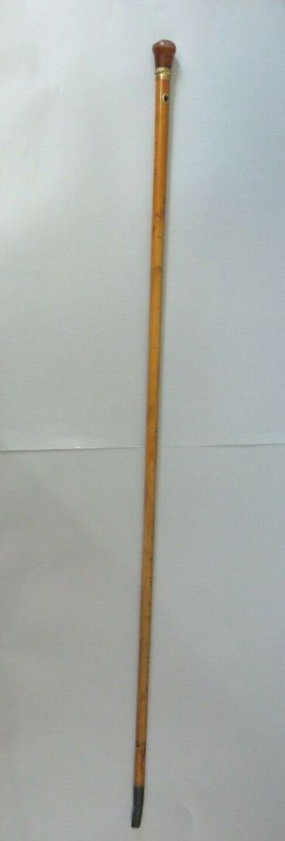 RARE ANTIQUE CIRCA 1755 AMBER & GOLD TOPPED GENTLEMANS WALKING CANE BY TYTHER 8